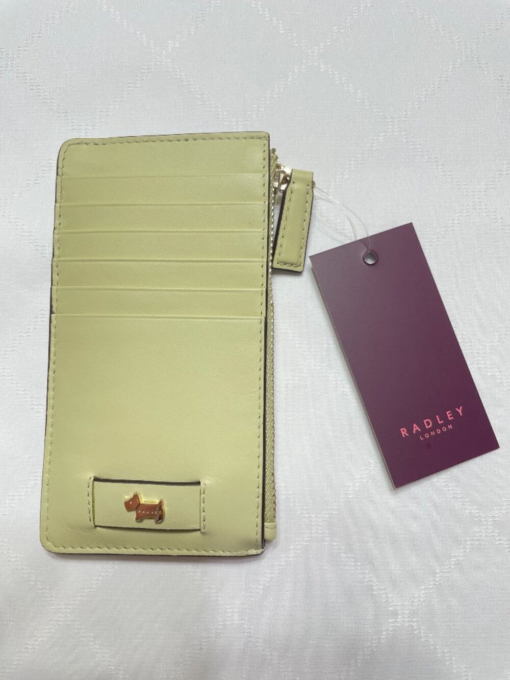 NWT Radley London - Talbot Way Medium Zip Card & Coin Holder - 'Lemongrass'